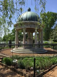 View of gazebo in park against sky