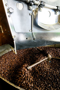 High angle view of coffee beans