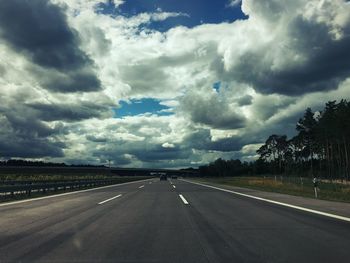 Dramatic sky over road