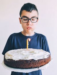 Portrait of boy with ice cream