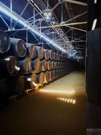 Interior of illuminated building