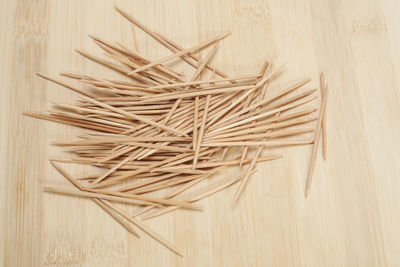 High angle view of table