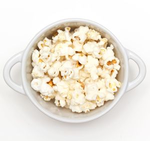 Close-up of pasta over white background