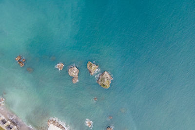 High angle view of beach