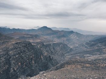 High angle view of mountain range