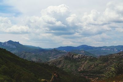 Scenic view of mountains against sky