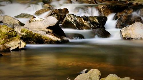 Close-up of rocks in water