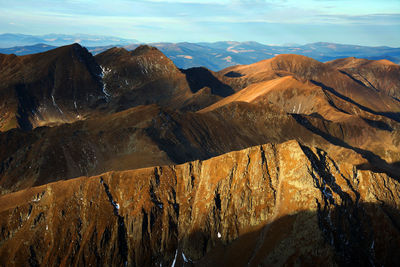 Panoramic view of mountains against sky