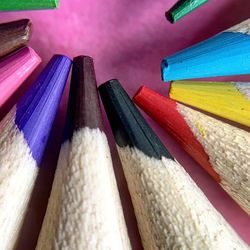 Close-up of colored pencils