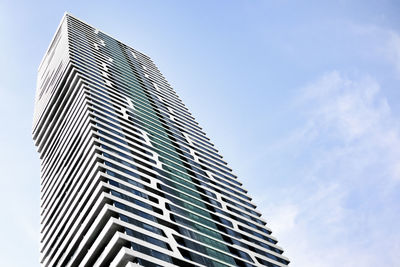 Low angle view of modern building against sky