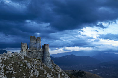 Amazing rocca calascio castle view in abruzzo mountains