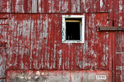 Closed wooden door