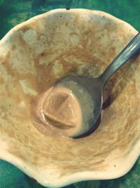 High angle view of drink in glass