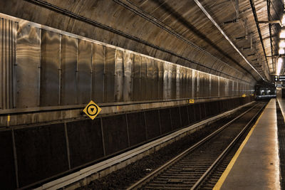 Train on railroad station platform