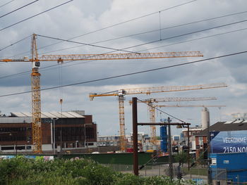Low angle view of electricity pylon
