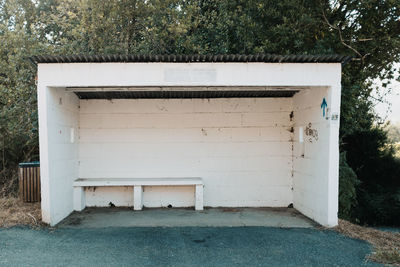 View of old bus stop in spain