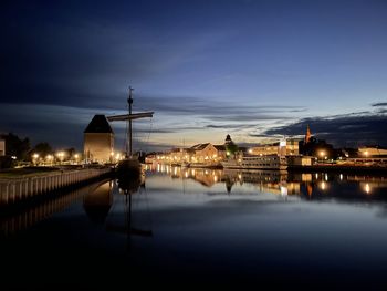 Panoramic view of sunset at the harbor