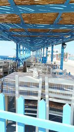 View of blue built structure