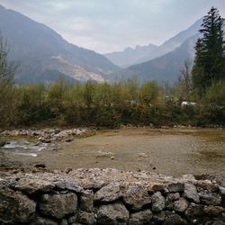 Scenic view of mountains against sky