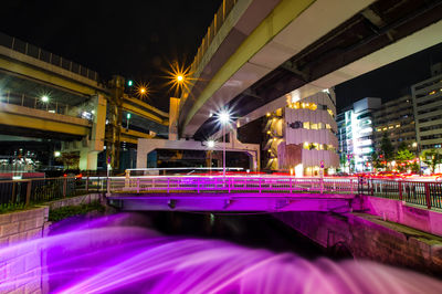 Illuminated city at night