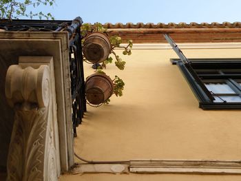 Low angle view of statue against clear sky