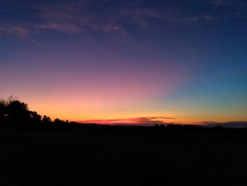 Scenic view of silhouette landscape against sky during sunset