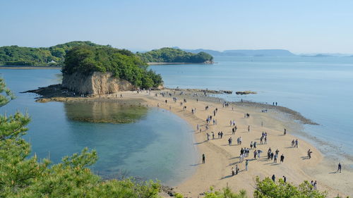 Road to an island after the tide