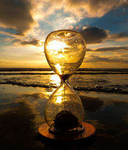 Scenic view of sea at sunset
