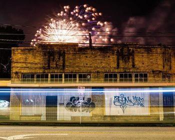 Light trails in city at night