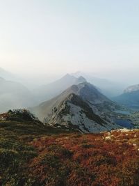 Scenic view of mountains against sky