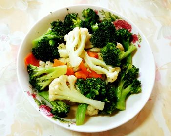 High angle view of salad in plate