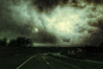 Rain drops on road