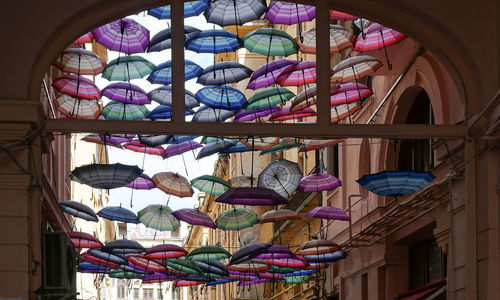 Low angle view of multi colored built structure