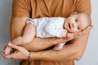 Midsection of baby girl