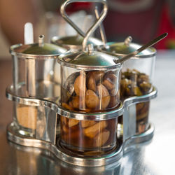 Close-up of drink in glass on table