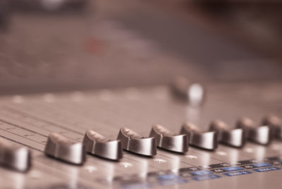 Close-up of computer keyboard on table