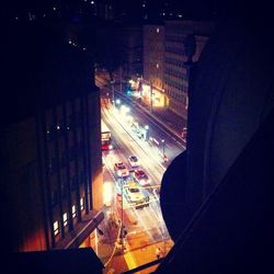 Traffic on road at night