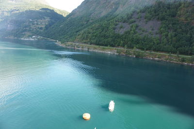 High angle view of lake