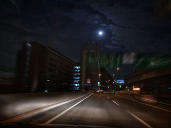 Road in city at night