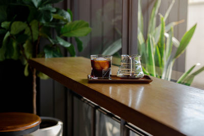 Tea cup on table