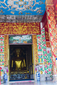 Statue of buddha in building