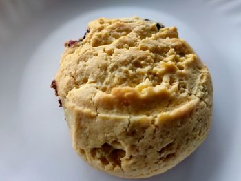 High angle view of bread in plate