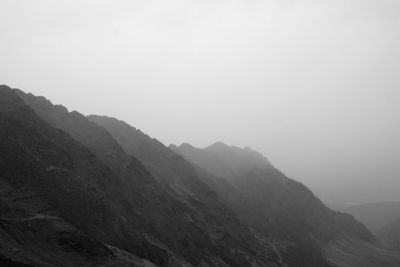 Scenic view of mountains against clear sky