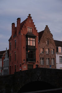 Low angle view of old building, brugge, belgium