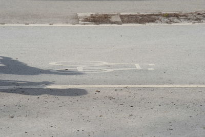 High angle view of empty road