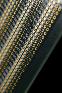 Close-up of circuit board against black background