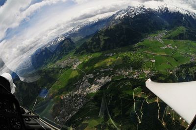 Aerial view of landscape against sky