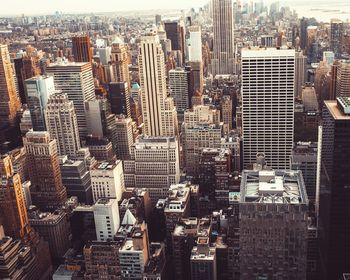 High angle view of buildings in city