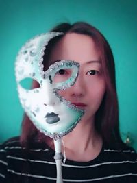 Portrait of woman wearing mask