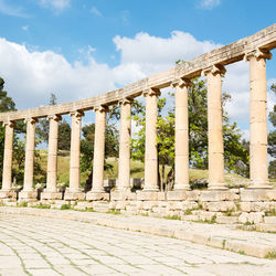 Exterior of temple against sky in city